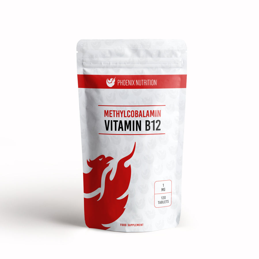 Methyl B12 Methylcobalamin 1mg 120 tablets front of pouch by Phoenix Nutrition