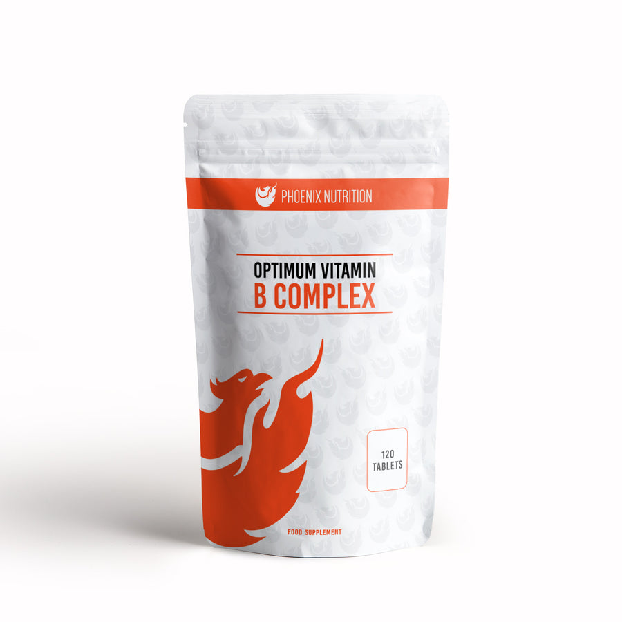 Optimum Vitamin B Complex x 120 tablets front of pouch Phoenix Nutrition
